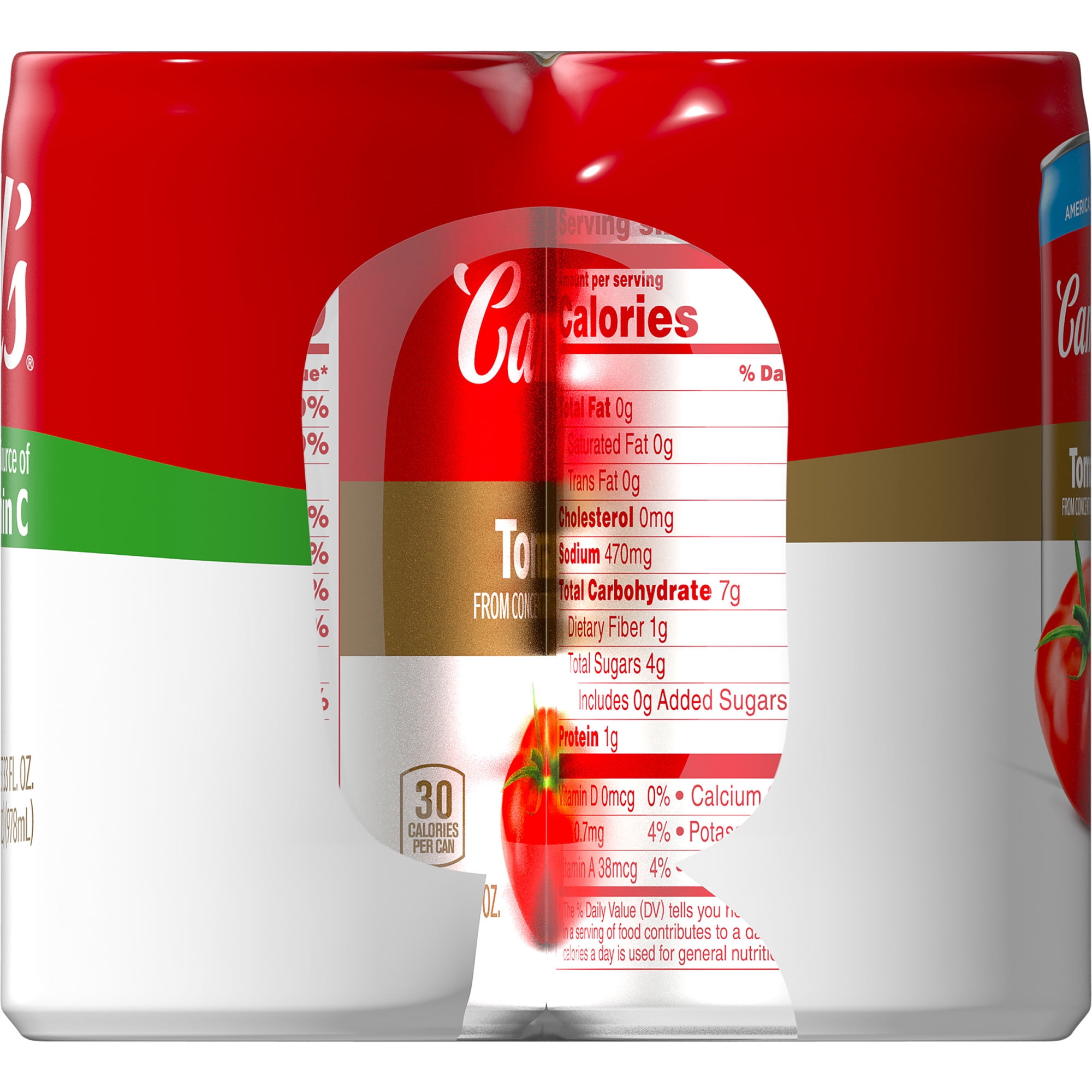 (8 pack) Campbell's 100% Tomato Juice, 5.5 fl oz Can, 6 Count