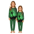 thumbnail image 2 of HTHLVMD Zombie Hand Print Pajamas, Family Matching Sleep Set, Halloween Green Zombie Hand Graveyard Family Matching Pajamas Set, Long Sleeve Crew Neck 2pcs Holiday Loungewear, 4 Years, 2 of 6