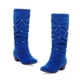 thumbnail image 1 of Botas de nieve de tacón bajo para mujer, botas a media pantorrilla con punta redonda y diamantes de imitación a la moda, zapatos de boda para fiesta, rojo, negro, azul, nuevo, 1 of 4