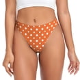 thumbnail image 1 of Fotbe Orange And White Polka Dot Tanga Sin Costuras para Mujer con Estampado – Panties Invisibles, Transpirables y Cómodos para Uso Diario-4X-Large, 1 of 6