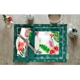 thumbnail image 2 of Vargottam Napperons - Ensemble de Table pour Table à Manger, Ensemble de 4 - Imprimé & Réversible Serviette en Coton - Napperons d'Intérieur pour Maison & Cuisine Table à Manger - Floral Tropical (Vert Sarcelle), 2 of 5