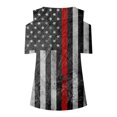 thumbnail image 5 of ZZwxWA Womens Short Sleeve Cold Shoulder V Neck Tops American Flag Printing Oversize Cut Out Blouse Tunic Loose Fit Casual T-Shirt Black Small, 5 of 5
