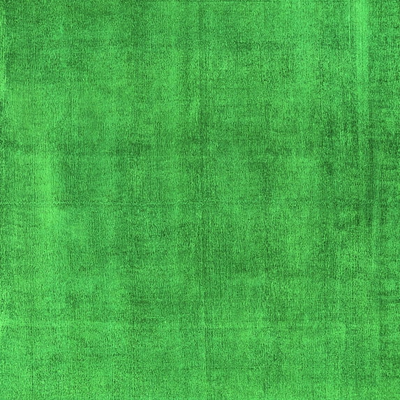 Ahgly Company Indoor Square Oriental Green Industrial Area Rugs, 7' Square