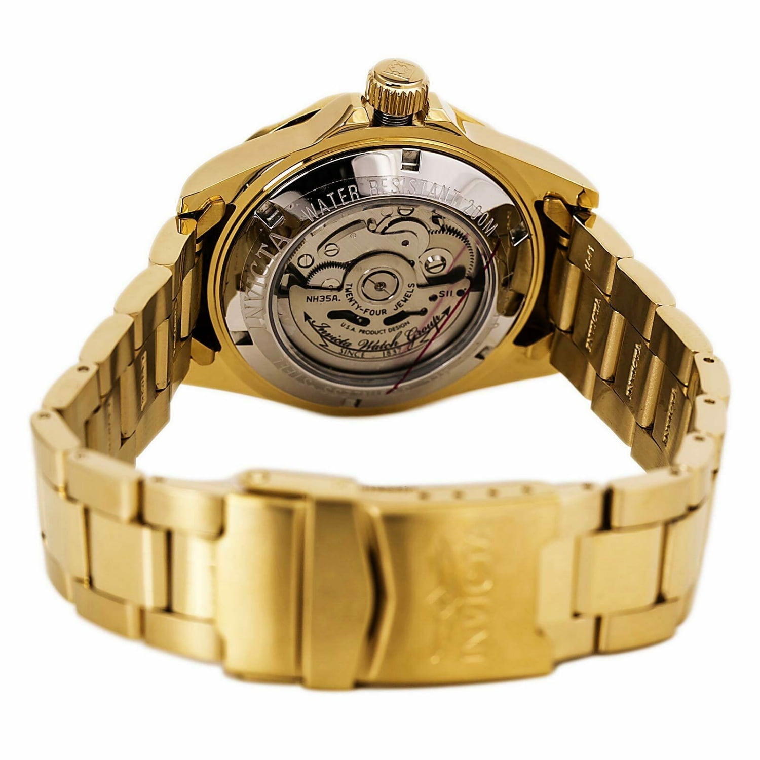 Invicta 13930 Men s Pro Diver Rose Gold Bezel Gold Plated Steel