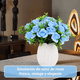 thumbnail image 5 of 5 Ramos Flores Rose Artificiales Rama Decorativa 35 Flores AZUL, 5 of 5