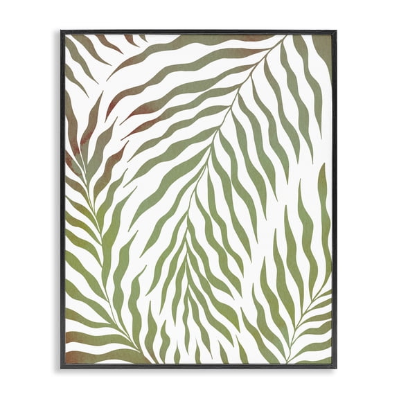Stupell Industries Tropical Wavy Green Botanical Leaves Black Framed Giclee Art, 11 x 14, by Ziwei Li