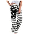 thumbnail image 1 of Birdeem Women American Flag Drawstring Wide Leg Pants Leggings, 1 of 7