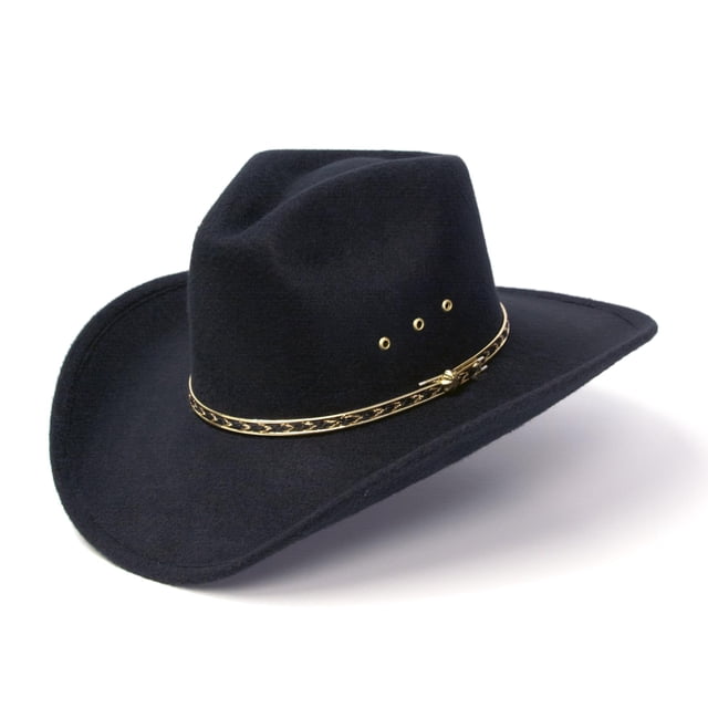 Western Express Felt Finish Cowboy Hat - Pinch Front Style with Gold Band | Cowboy & Cowgirl Hats for Men & Women