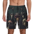 thumbnail image 2 of Picia Stylish Avian Gathering pattern Mens Swim Trunks with Compression Liner Stretch Beach Shorts Quick Dry with Zipper Pockets No-Chafing Board Shorts-Large, 2 of 9