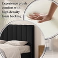 thumbnail image 6 of King Size Upholstered Bed Frame,40.9" High Headboard,Strong Metal Frame,Wooden Slats Support,No Box Spring Needed,Easy Assembly,Linen Fabric,Black, 6 of 10