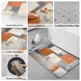thumbnail image 6 of Burnt Orange Grey Bath Mat 3 Piece Bathroom Rug Set, Modern Abstract Oil Painting Non Slip Bath Rug Contour Mat and Toilet Lid Cover, Absorbent Shower Mats Soft Bath Rugs and Mats Sets, 6 of 8
