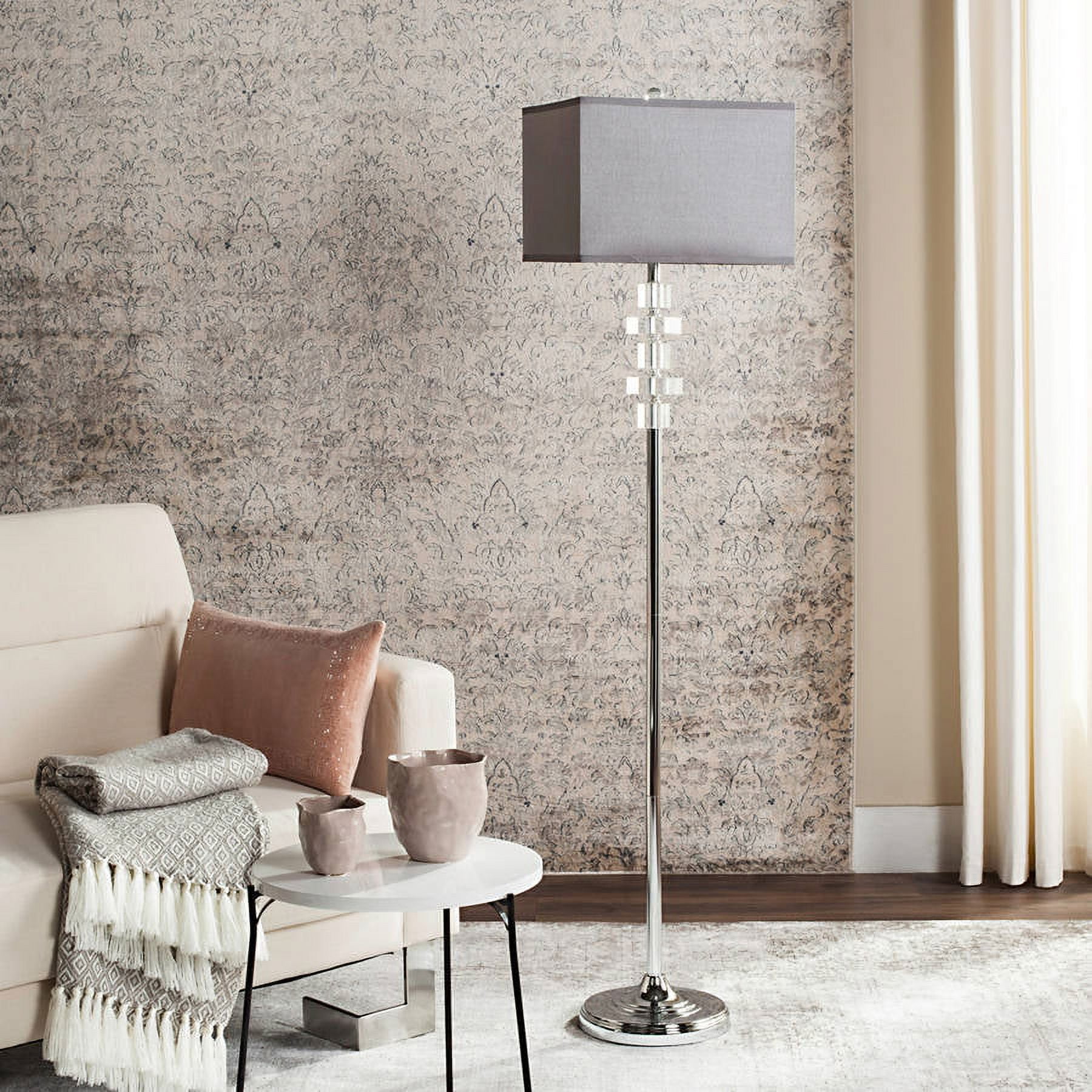 SAFAVIEH Times Square 60.5 in. H Floor Lamp, Clear/Grey Shade