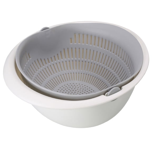 Kitchen Plastic Vegetable Washing Basket Double Layer Plate Vegetable Basket Multifunctional Storage Basket, 1 Drain Basket