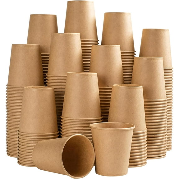 5 oz Paper Cups Disposable - 300 Count, Kraft Paper Cups for Bathroom Mouthwash, 5 ounce Espresso Coffee Cups for Home, Kitchen, Office