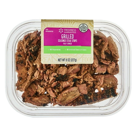 Freshness Guaranteed Fully Cooked Grilled Seasoned Sliced Steak Strips, Refrigerated, 8 oz