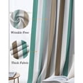 thumbnail image 3 of Brown Stripe Blackout Curtains for Bedroom Living Room Darkening Curtains 84 Inch Length 2 Panels Set Ombre Geometric Teal Green Vertical Striped Window Curtain Window Treatment Drapes 42"x84", 3 of 9