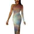 thumbnail image 1 of Robe Fendue Demi-Dleeve Galaxy Jupe d'Été Robe de Bal Vêtements pour Femmes, 1 of 4