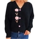 thumbnail image 2 of Ailaofu Women's Long Sleeve Knit Sweater Open Front Cardigan Button Loose Outerwear, 2 of 5
