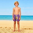 thumbnail image 4 of ATOGUTA Swim Shorts for Boys Kids Swimwear Bathing Suits Quick Dry Beach Board Shorts Size 5T-14, Purple, 4 of 6
