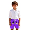 thumbnail image 6 of SGFCWSX Kids Cute Pocket Shorts,Drawcord Waist Relaxed Fit Printed Beach Wear for Boys Purple 7-8 T, 6 of 6