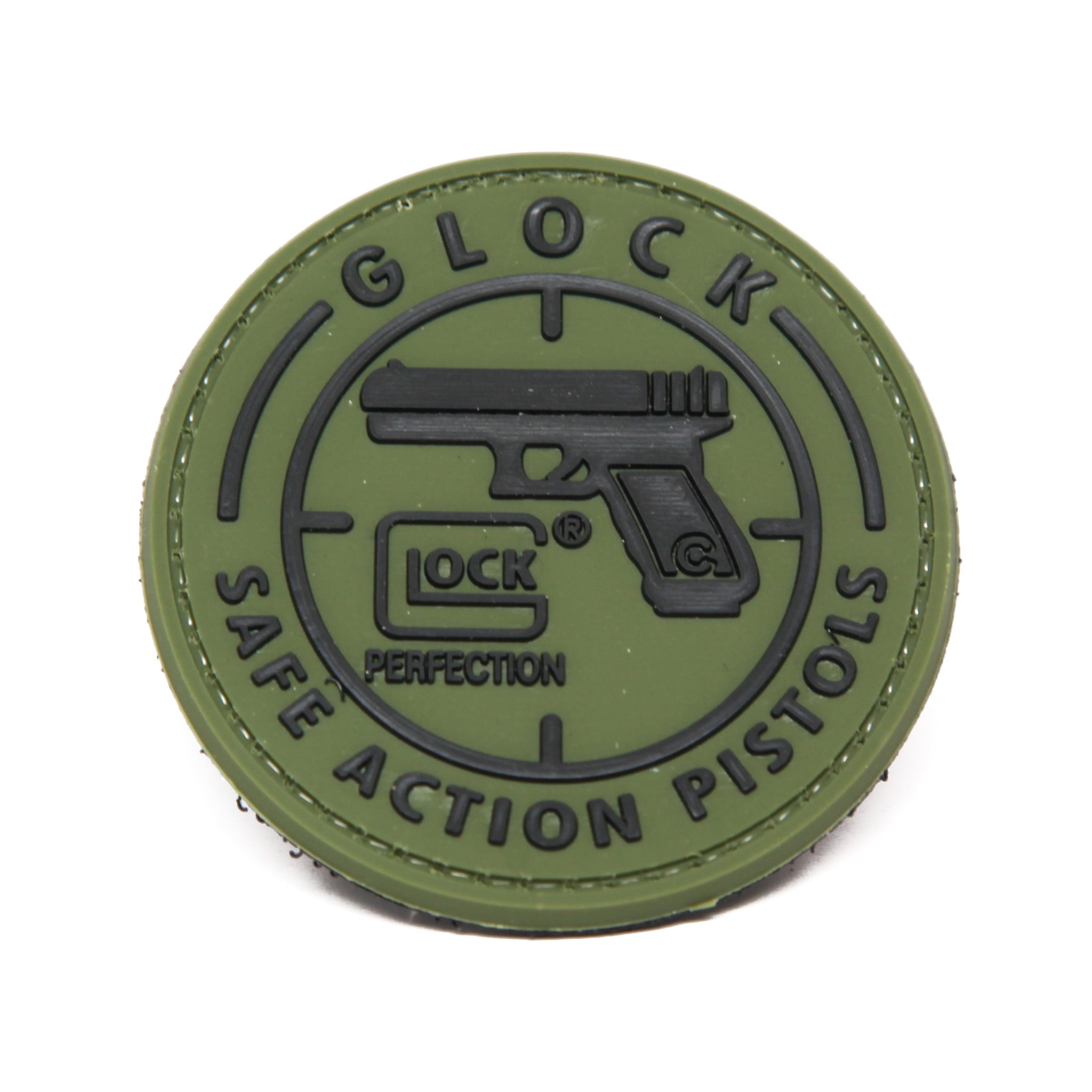 Glock Perfection Moral Morale Patch~Safe Action Pistols~Round Embroidered Silver 