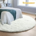 thumbnail image 4 of Tripumer Fluffy Round Rug 4 feet Circle Shag Area Rug Circular Rugs Fuzzy Rug Shaggy Bedroom Carpet For Room Bedroom Living Room White, 4 of 7