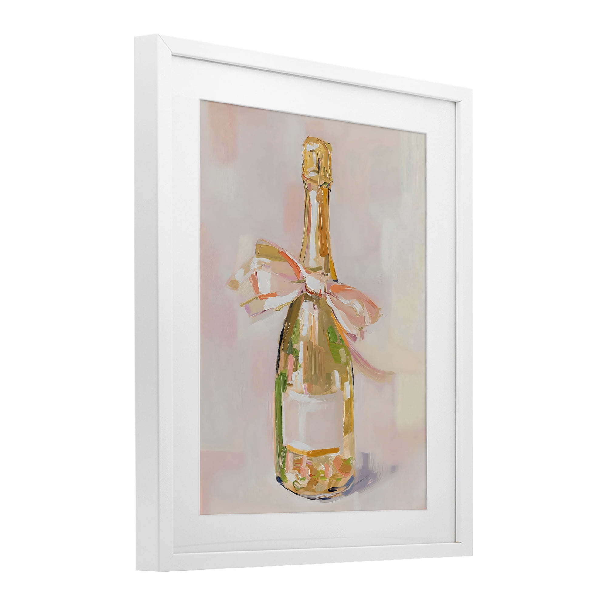 Stupell Industries Pink Champagne Celebration White Framed Print Under Glass, design by The Prints Vibe