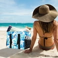 thumbnail image 6 of Large Capacity Handheld Storage Bag, Thickened Travel Organizer Bag for Picnic, Luggage & Clothing Ocean Blue Watercolor Foliage, 6 of 6