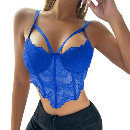 

Youmylove Women Lace Bra Strapless Satin Tube Top Crop Bustier Top Sheer Casual Underwear Tops Mini Bustier
