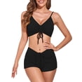 thumbnail image 1 of Traje de baño Traje de baño de dos piezas para mujer Conjunto de bikini ajustable con cordón acanala Tomshoo Traje de baño, 1 of 7