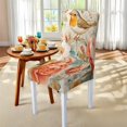 thumbnail image 4 of TSOVTHRID Bird Peony Rose Flower Print 7 Pcs Table Cloth with Chair Covers Set Easy-Clean Elastic Rectangle Tablecloth with Seat Slipcover Set for Home Restaurant Hotel Decor, 4 of 6