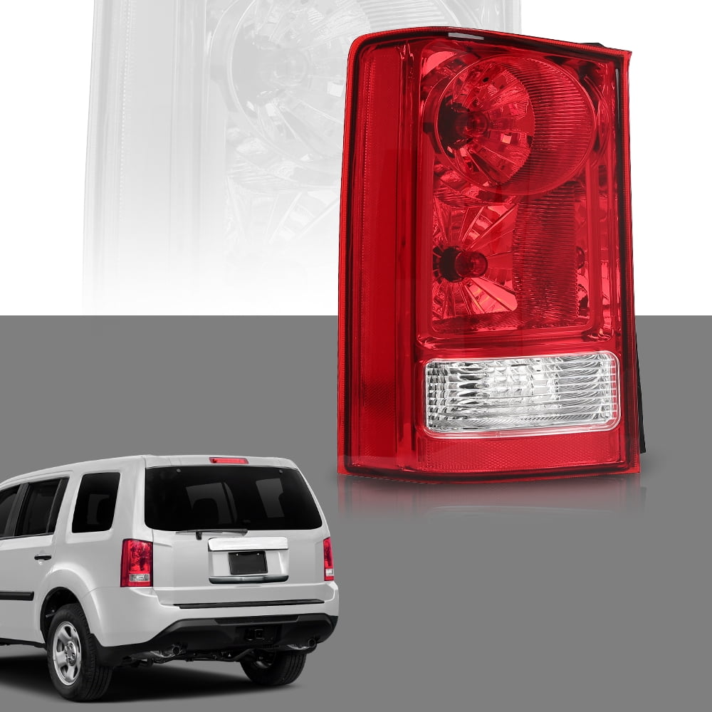 CROSSDESIGN Red Tail Light Brake Lamp Driver Left Side Replacement Fits 2009-15 Honda Pilot