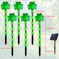 thumbnail image 4 of Rirool 6 Pack Solar Shamrock Lights Outdoor, St. Patrick’s Day Decorations with 8 Lighting Modes, IP65 Waterproof Garden Stake Lights for Yard Pathway Lawn Party (Green), 4 of 8