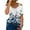 Blue, variant on IROINNID Shirt for Women Casual Off The Shoulder Lace Regular Fit Short Sleeve Tops V-Neck Shirt Summer Tops White