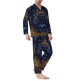 thumbnail image 2 of Balery Elegant Dog Mandala Art Pattern Pajama Sets for Men Long Sleeve 2 Piece Sleepwear Loungewear Sets Soft PJ's with Pockets Long Sleeve Comfy Pj Sets-Medium, 2 of 7