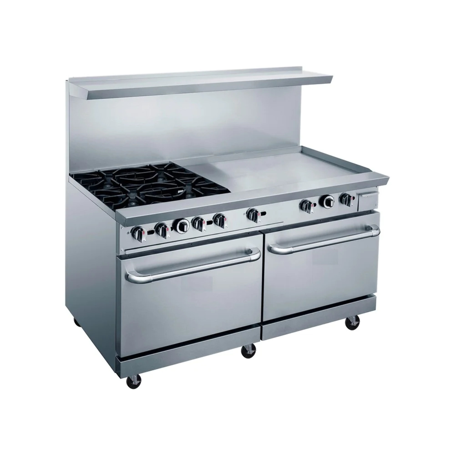 West Kitchen WCR60-4B36GM 60"W NG/LP Gas Oven Range with 4 Burners and 36" Manual Griddle
