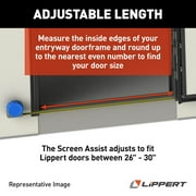 Lippert Components 2021000090 Screen Door Push Bar; Single Bar Style; Adjustable From 26 Inch To 30 Inch Width Doors; Black/ Silver