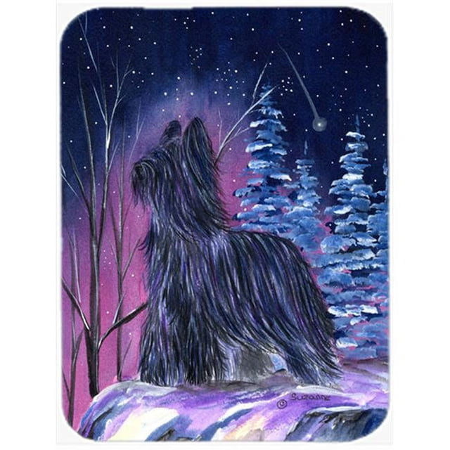 Carolines Treasures SS8366LCB Starry Night Briard Glass Cutting Board- Large