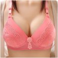 thumbnail image 1 of Bigersell Women’s Push-up Lace Bra Woman Ladies Bra without Underwire Breathable Push-up Underwear Daily Bra Female Comfort Padded Underwire Bra Tall Nylon Sport Bra Style 95, Watermelon Red L, 1 of 7