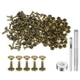 thumbnail image 1 of Unique Bargains 100 Sets Leather Rivets 8 x 6mm Metal with 3 Setter Tools, Bronze, 1 of 7