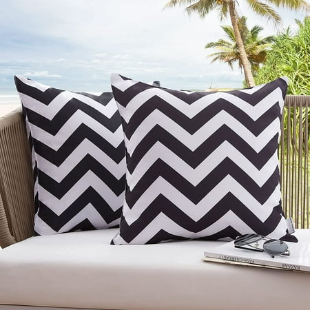 Decorative Pillows Pack Of 2 Decorative Outdoor WaterProof Throw  18 X 18-Inch  Black Decorative Pillows  Product Dimension- 2 Pieces Of 18182020 Inch   WaterProof & Outdoor Material- The Throw Pillow. Patio  Lawn & Garden.