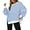 Light Blue, variant on Women's Fall Oversized Sweatshirt Casual Waffle Knit Long Sleeve Crewneck Split Pullover Tunic Tops