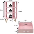 thumbnail image 2 of Mesita de noche Aenuert Pink Kids con cajón y almacenamiento abierto de 3 niveles, 2 of 9