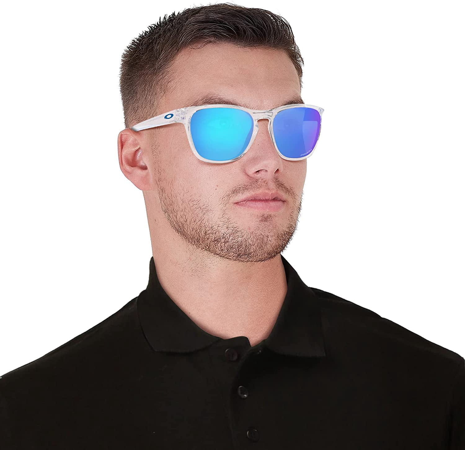 Oakley Mens Oo9479 Manorburn Square Sunglasses Polished Clear/Prizm Sapphire 56 Millimeters