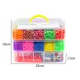 thumbnail image 3 of DIY Rainbow Rubber Band Craft Kit for Kids 7-14: 15000 Strands, 3-Tier Storage, English Instructions – Enhance Creativity, Hand-Eye Coordination & Interactive Play with Safe, Durable Material for, 3 of 6