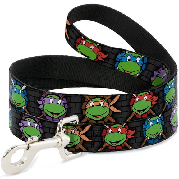 Nickelodeon Pet Leash, Dog Leash, Ninja Turtles Expressions Battle Gear Gray Multi Color, 4 Feet Long 0.5 Inch Wide
