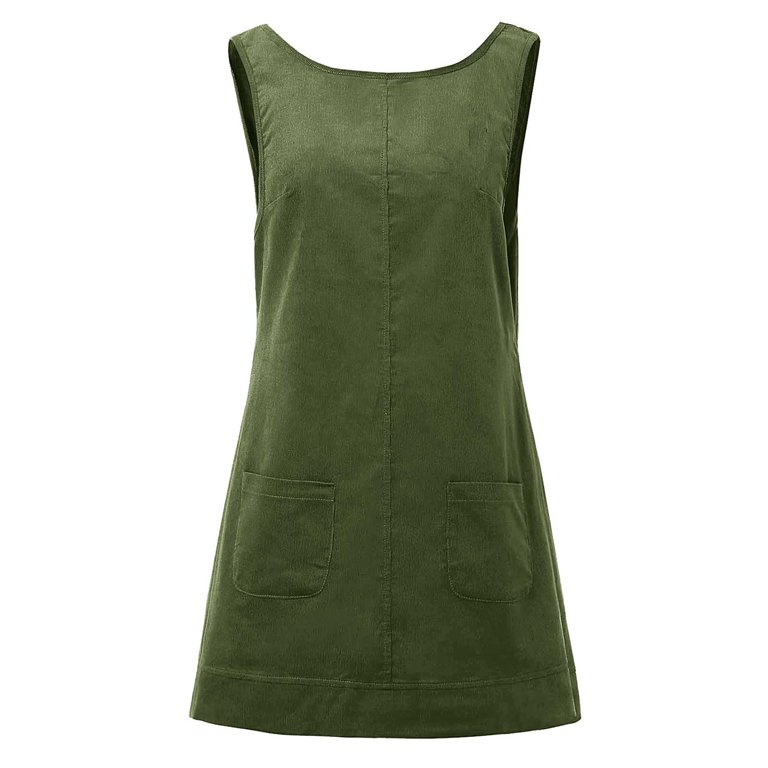 Women's Corduroy Dress Round Neck A Line Skirtall Mini Dress Pinafore With  Pockets Dressy Casual Dresses for Women Long Dresses for Women Casual  Dressed for Womens Summer Two Dress Short Summer Dress -