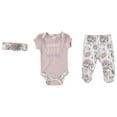 thumbnail image 2 of Kyle & Deena Baby Girl 3 PC Footed Pant Set, Sizes Newborn-9 Months, 2 of 2