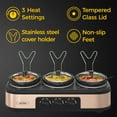 thumbnail image 3 of SUNVIVI Triple Slow Cooker with 3 Spoons, 3 Pot 1.5 Quart Oval Crock Food Warmer Buffet Server, Stainless Steel, Bronze, 3 of 8