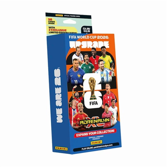 2026 Panini Adrenalyn XL World Cup Soccer Trading Cards - Upgrade Blaster (48 Update Cards + 2 LE & Coin Card)